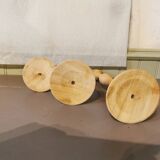 Trio of cedar wood candle holders Morocco