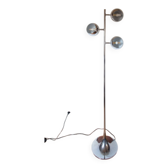 Lampadaire vintage "Eye Ball" chrome 3 globes orientables