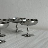6 matte stainless steel footed bowls