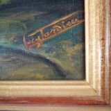Oil on canvas table
