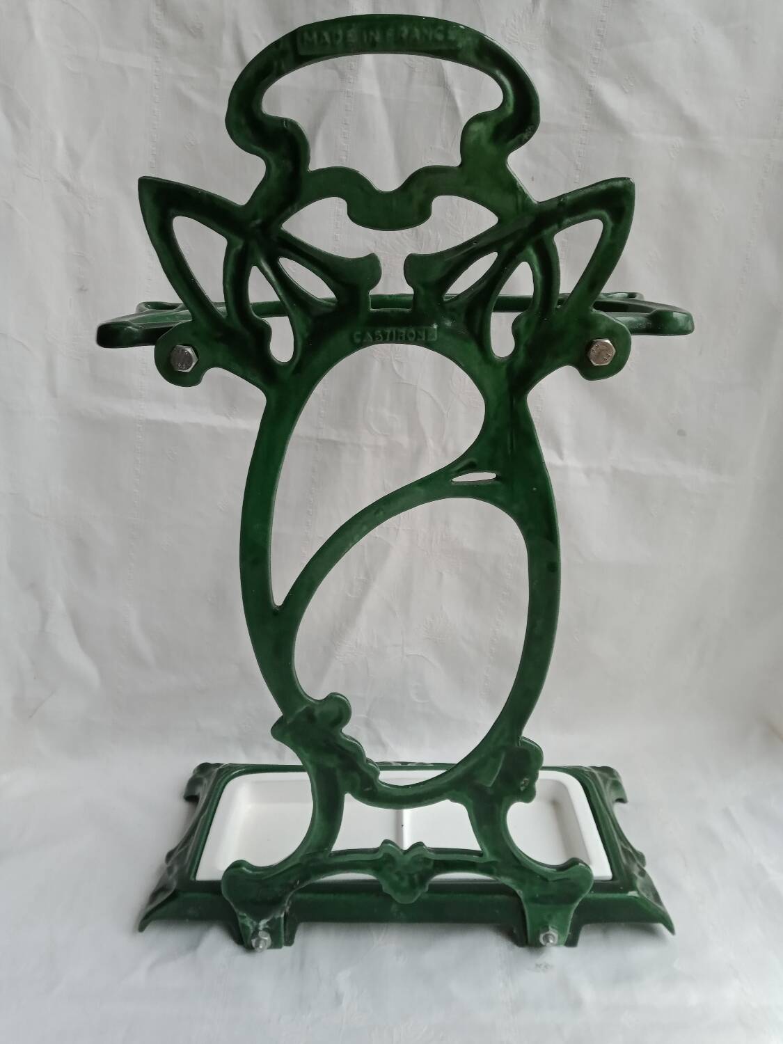 Art Nouveau style cast iron umbrella stand