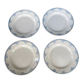 Set of 4 old plates of gien