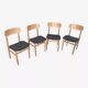 Set of 4 Italian chairs Gessef Consorzio Sedie Friuli 1970