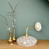 Vintage glass wall lamp with a white Clichy shade.