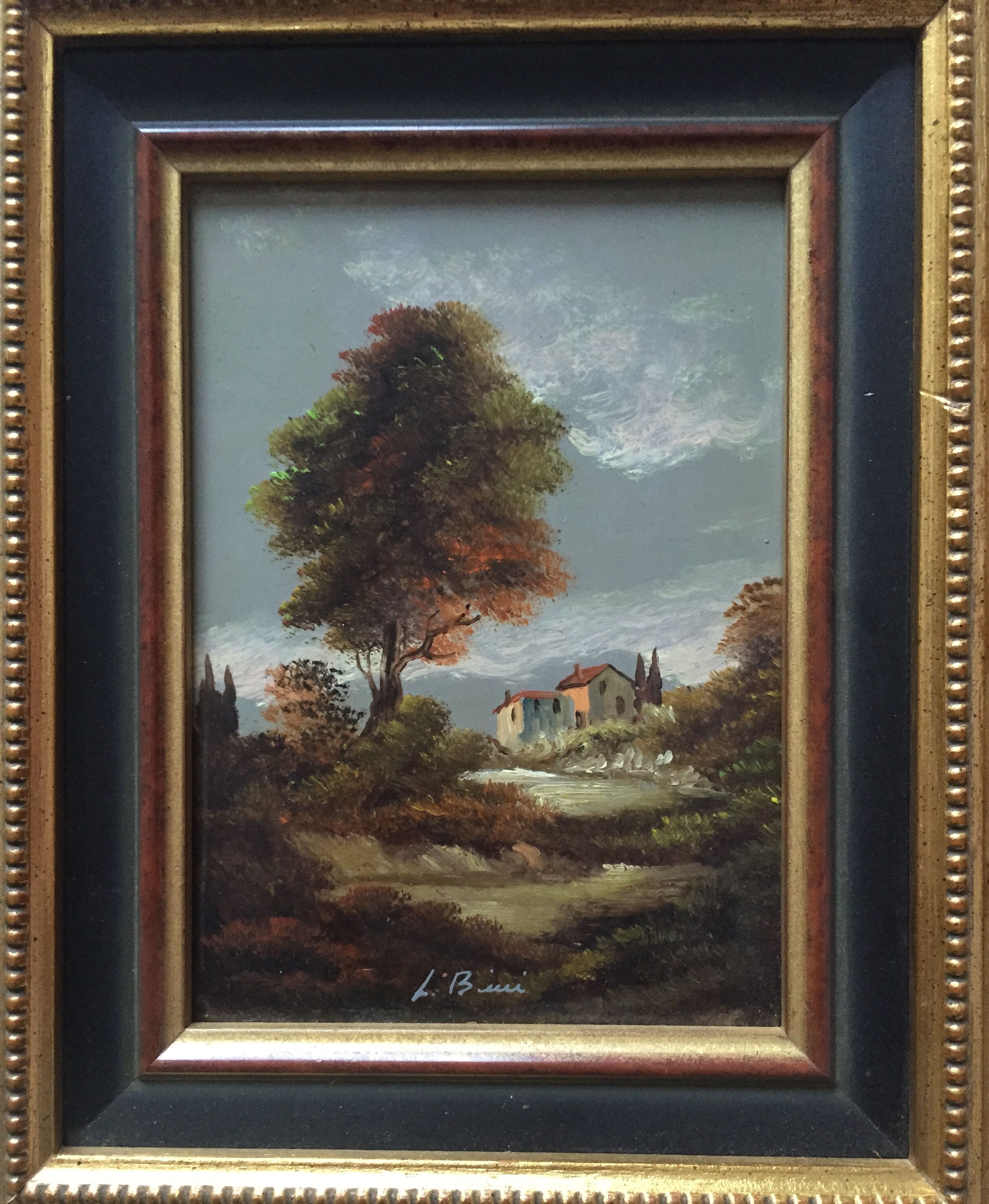 Oil on panel: landscape