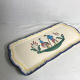 Old quimper pottery dish + drawing the val andré made in france vintage