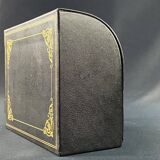 Le Tanneur mail binder sorter leather gilded decoration with small Regency style iron