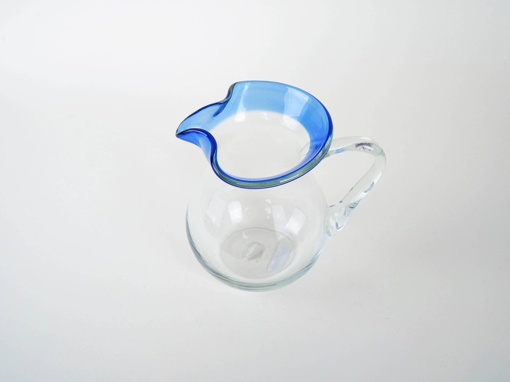 Glass jug, Italian design, 1970s, manufactured in Italy