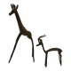 African brass animals giraffe and gazelle