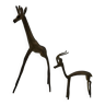 African brass animals giraffe and gazelle