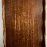 Plateau de service ancien en bois et laiton 61 x 38 cm
