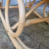 Rattan and bamboo rocking chair — Vintage bohemian style, 1970s