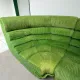 Modular green velvet corner sofa, 1970s