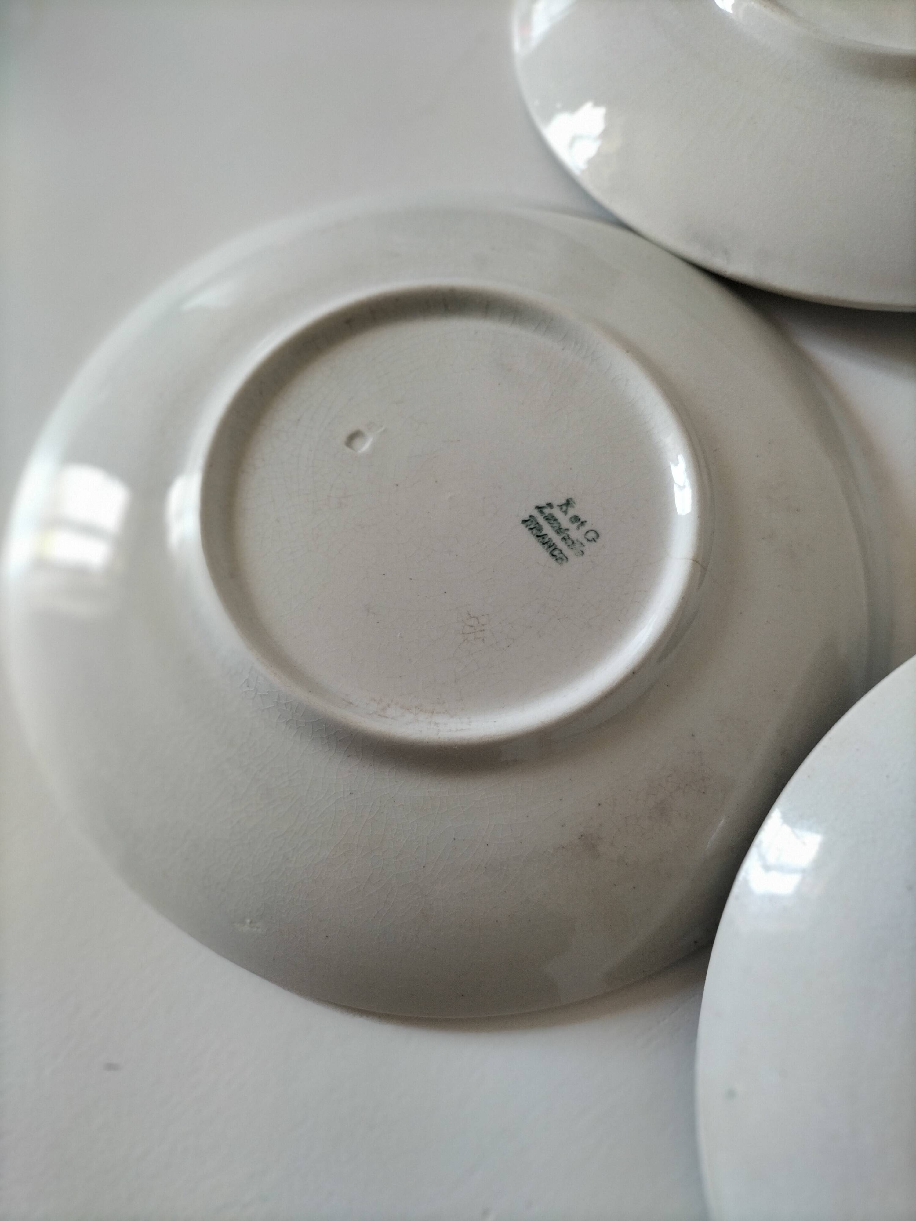 dish and 4 dessert plates K and G Lunéville