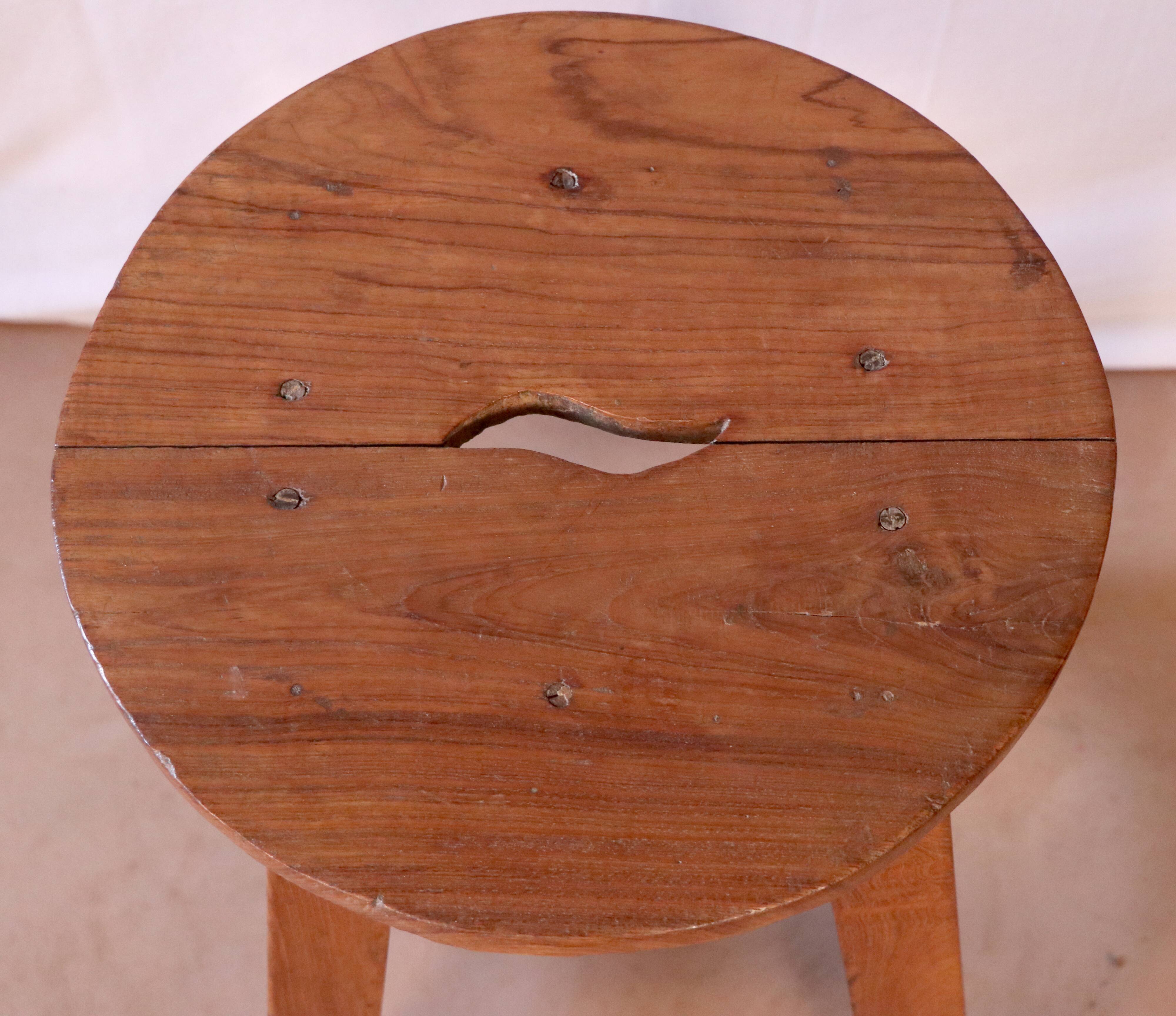 Old Burmese teak workshop stool