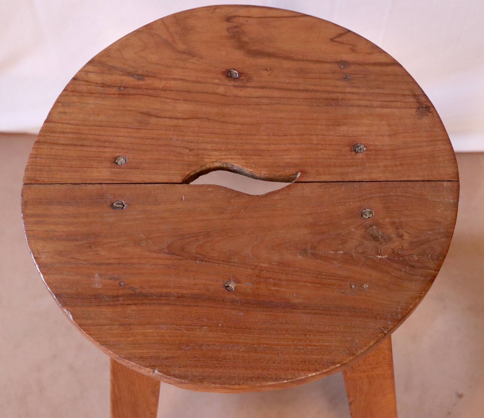 Tabouret d'atelier en teck birman