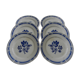 Lot de 6 assiettes plates en faience décor de roses.