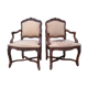 Pair of Louis XV-style walnut armchairs