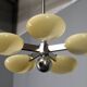 Exceptional Art Deco Functionalist Nickel-Plated Chandelier, 1930s