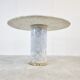 Vintage round White marble dining table 1970s
