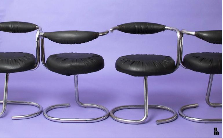 Set of 4 chairs "Cobra", by Giotto Stoppino