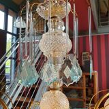 Vintage fountain chandelier glass and plexiglass