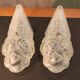 Pair of art deco glass wall lights signed dégue, hammered wrought iron.