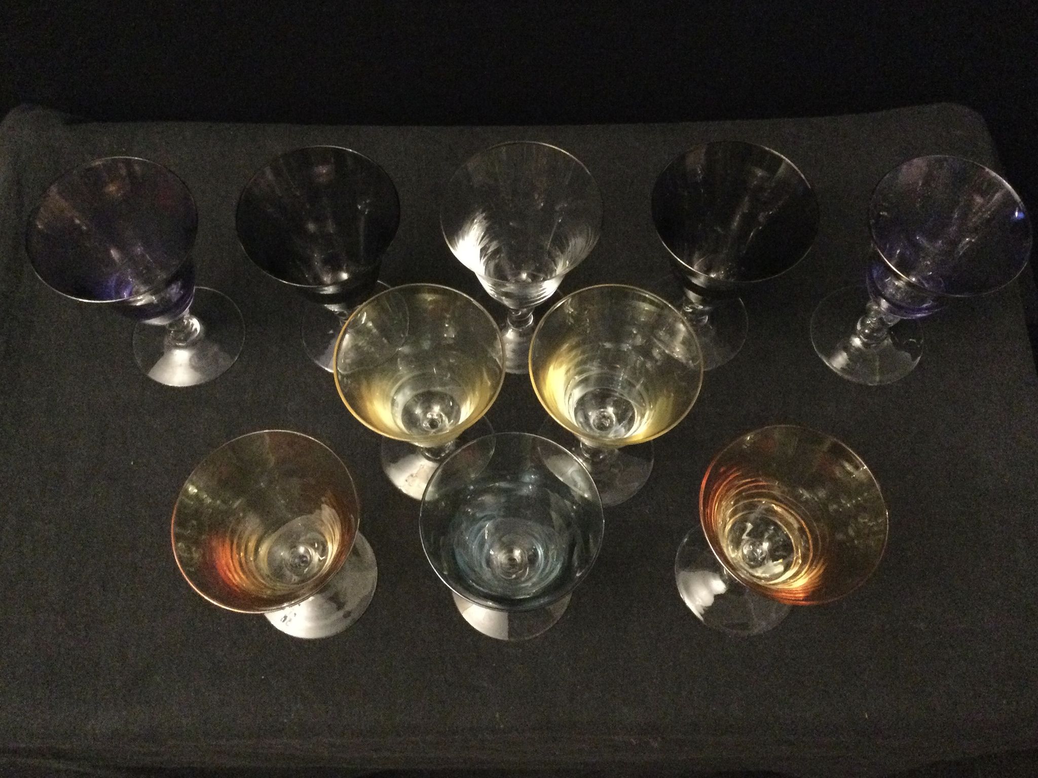 Serie de 10 verres de couleurs