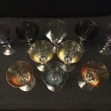 Set of 10 glasses of color