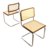 Pair of vintage Cesca B32 brown chairs by Marcel Breuer