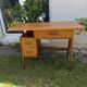 Bureau vintage années 50 pieds compas – bois clair – 100 x 50 cm