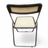 Chrome caned folding chair