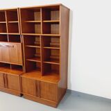Vintage Scandinavian double bookcase in teak from the 60s