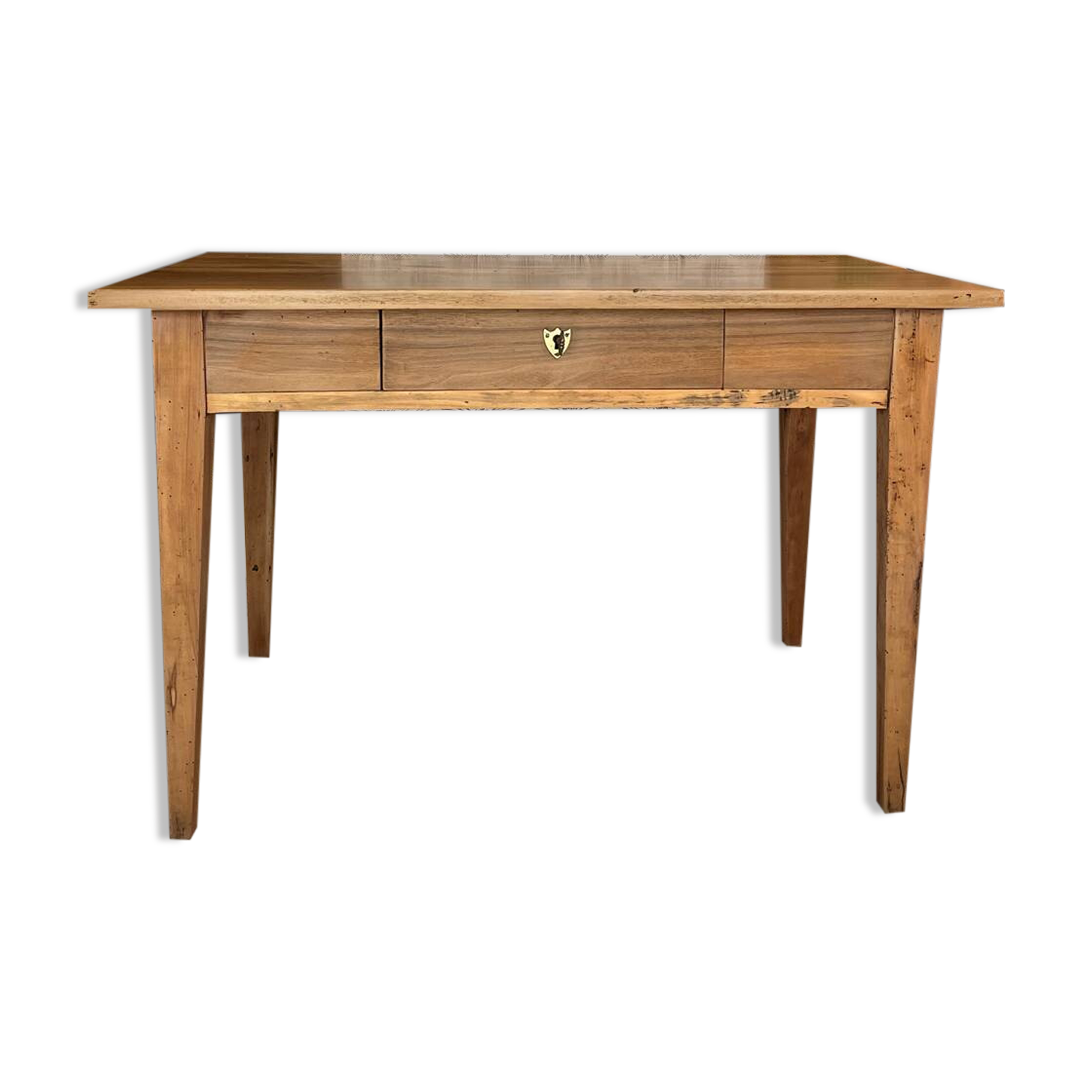Nino solid wood walnut desk with drawer