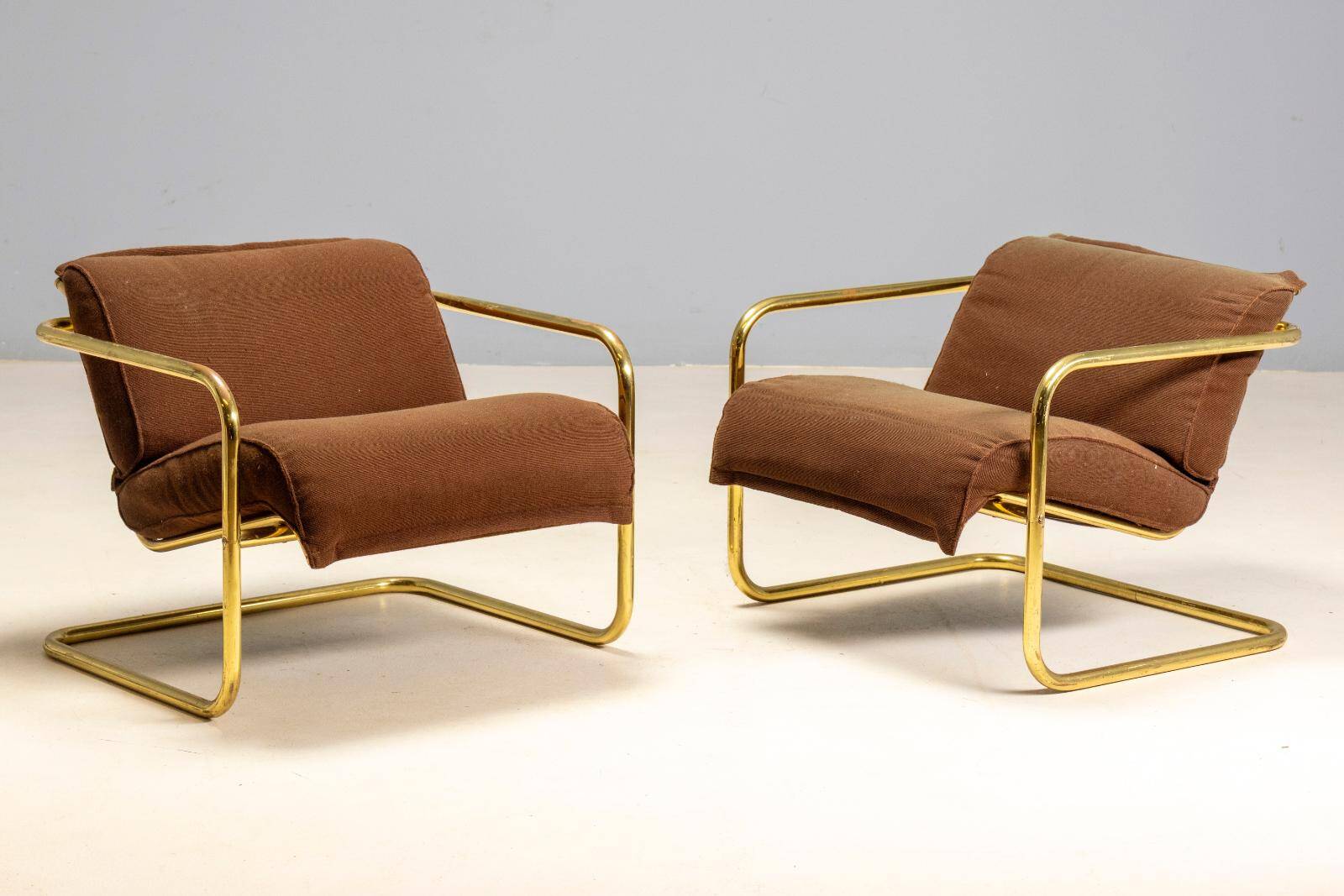 Pair of tubular armchairs, 1970s–1980s, Czechoslovakia