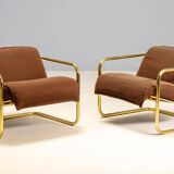 Pair of tubular armchairs, 1970s–1980s, Czechoslovakia