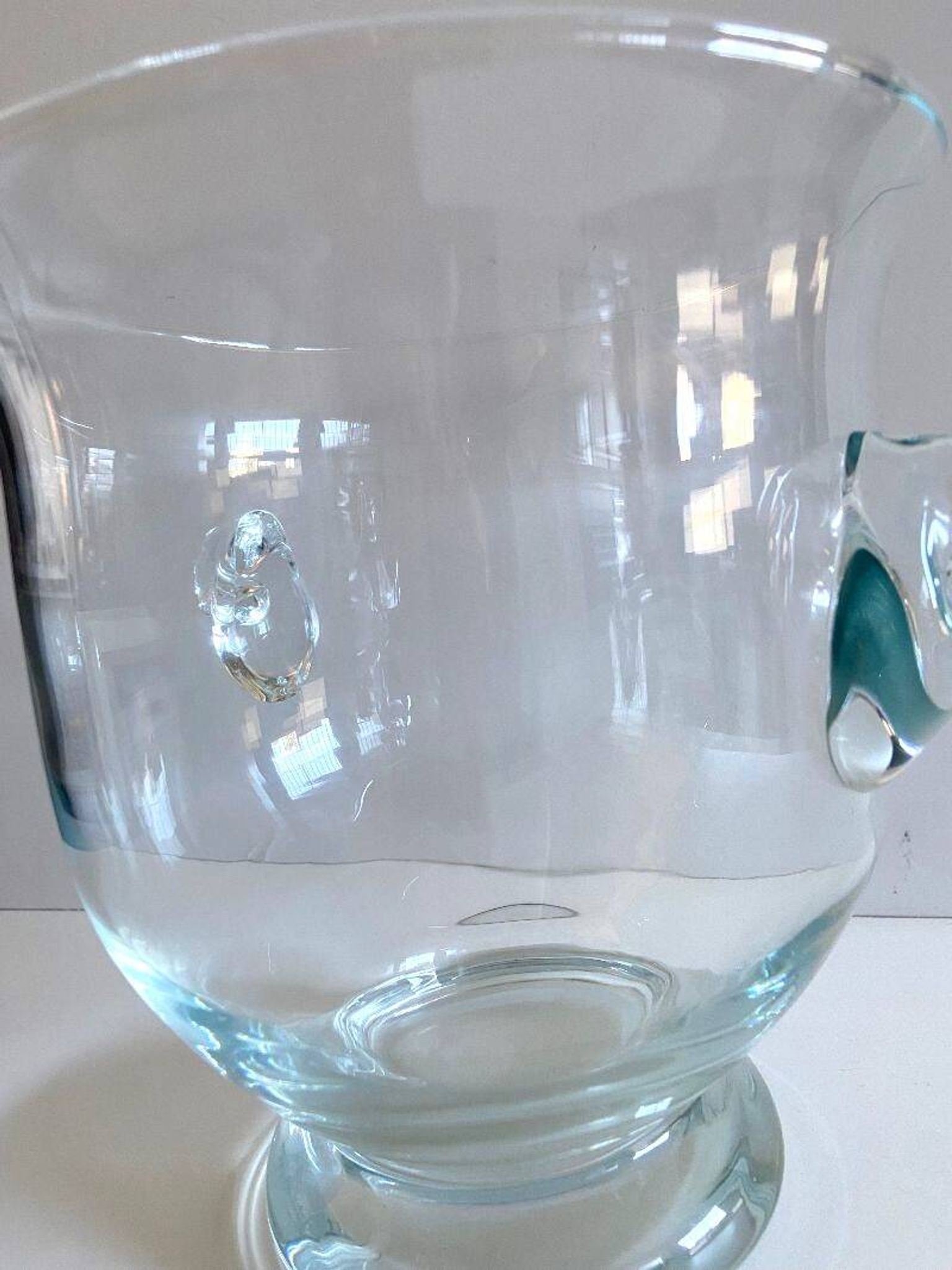Gros Seau à Champagne ou Glace Rafraichissoir Vase Terrarium Verre Soufflé