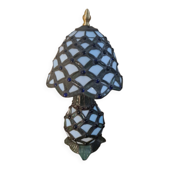 lamp with 2 lights, stained glass, handmade lead solder, Tiffany style