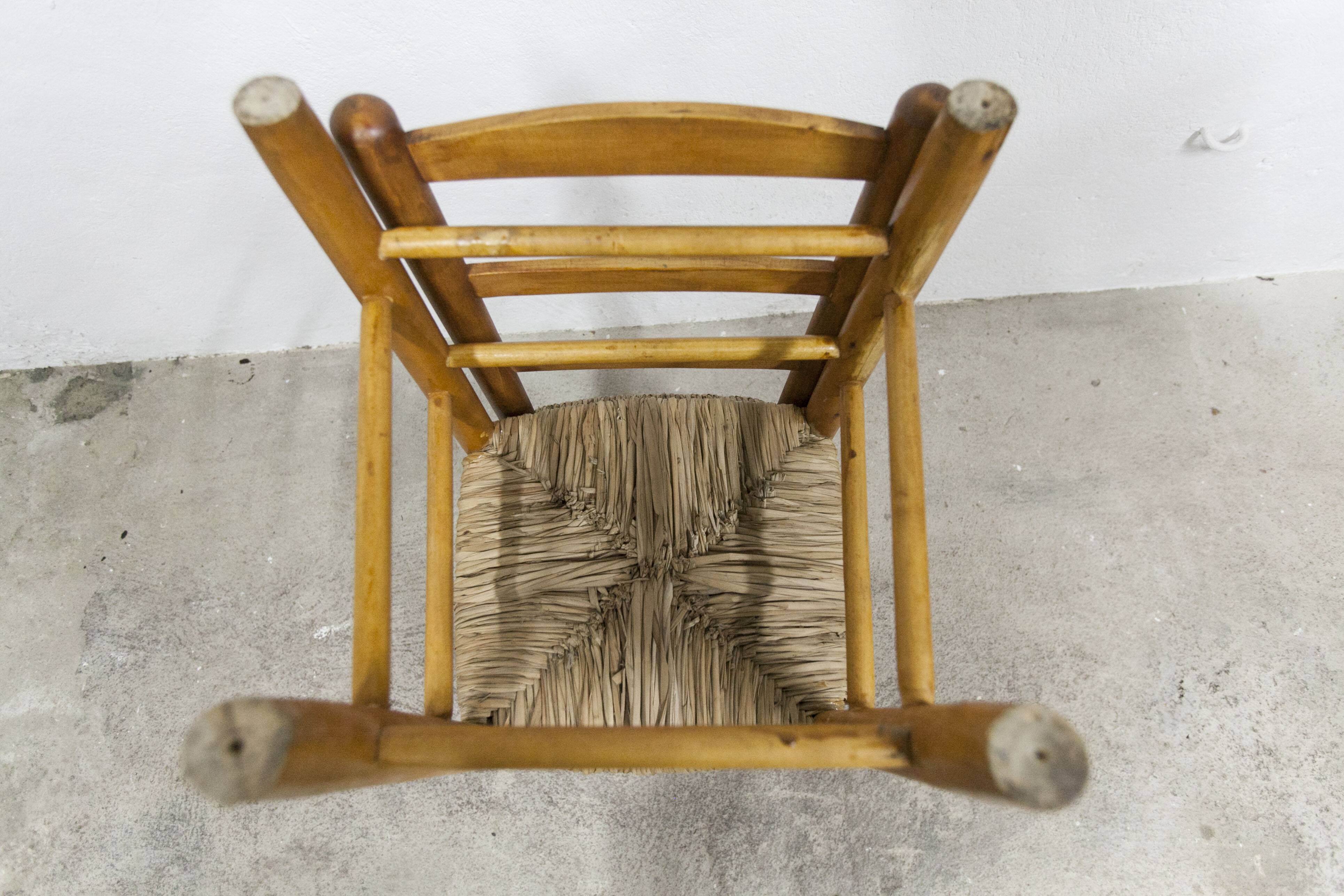 Pair of rustic chairs in solid ash