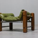 Leather Armchair and Ottoman by Jean Gillon