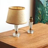 Crystal and brass lamp base