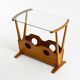 Beautiful mid-century modern side table with magazine rack, made of ash woo