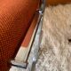 Fauteuil vintage en tweed orangé