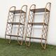 Pair of vintage bamboo and rattan wall shelves 1960