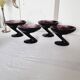 Set of 4 "Zig-Zag" dessert glasses in amethyst crystal Art Deco