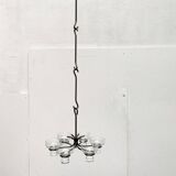 Mid-century metal and glass candle holder suspension from Denmark, 1960s.