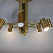 Midcentury Sputnik brass Space Age adjustable pendant/chandelier, 1970s