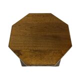 Tables d'appoint hexagonales brutalistes en chêne, années 1950, lot de 3