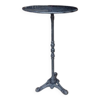 High Vintage Bistro Table – Black Marble & Cast Iron –