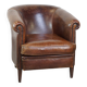 English style sheep leather club chair finished with decorative nails